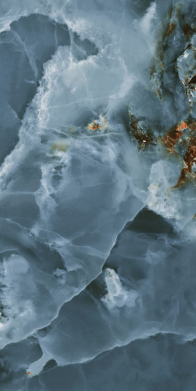 Carrelage Effet Marbre Iceland Navy poli Brillant 60x120 cm de Ecoceramic