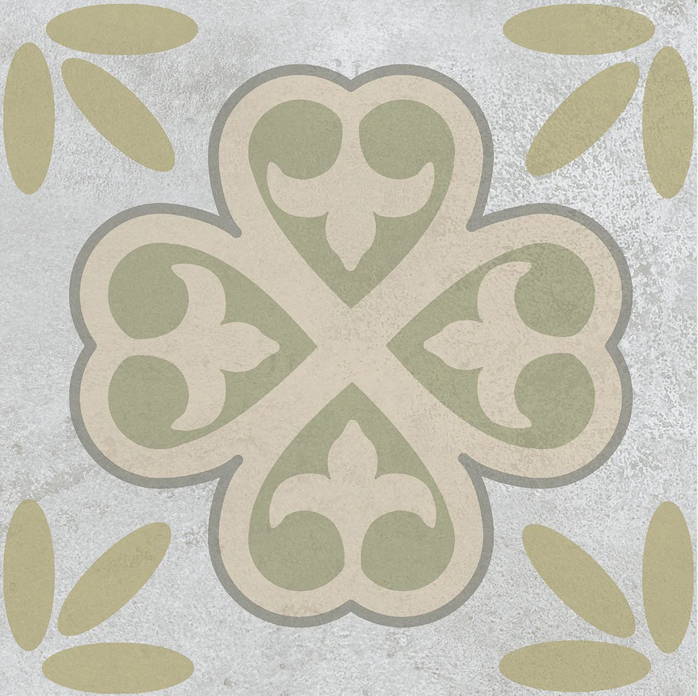 Carrelage Effet Carreau de Ciment Monserrate Vert 33,5 x 33,5 cm