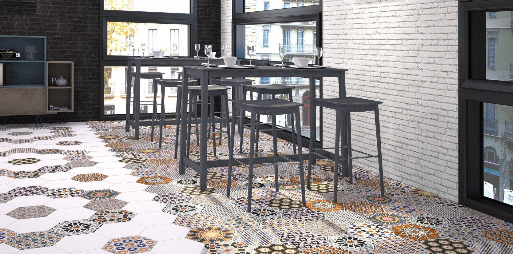 Carrelage Hexagonal Andalusi Mix 28,5x33 cm de Realonda