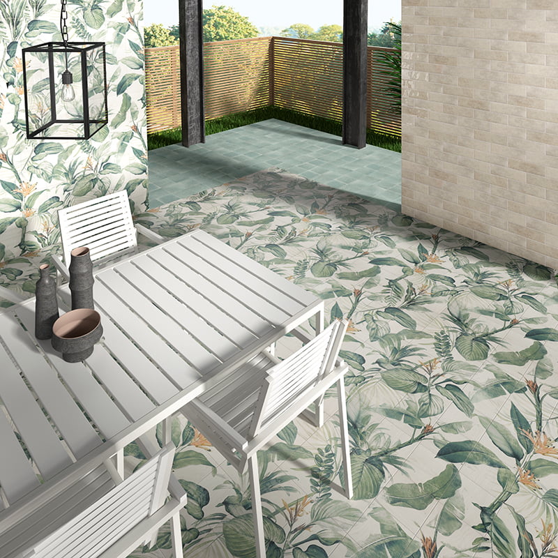 Fresque Murale Decor Fleuri Optym Spring Leaves 120x120 cm de Mainzu