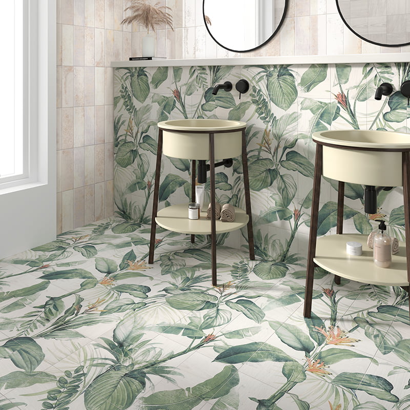 Fresque Murale Decor Fleuri Optym Spring Leaves 120x120 cm de Mainzu