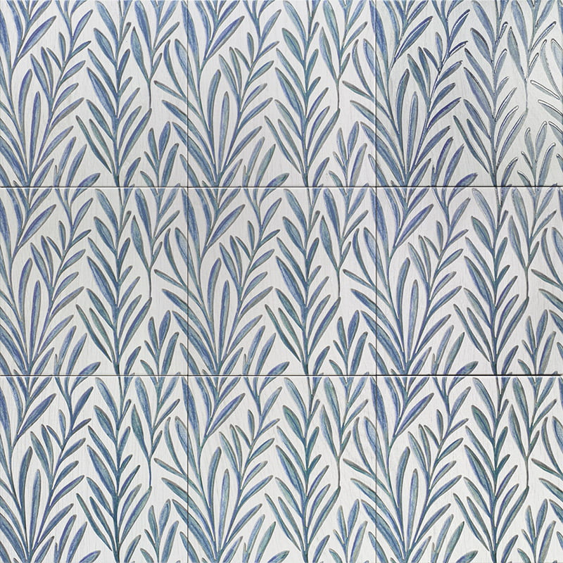 Carrelage Decor Foliage Indigo 20x20 cm de Mainzu