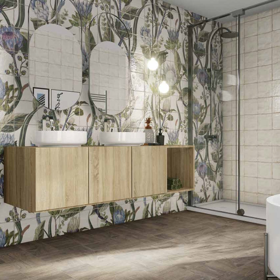 Carrelage Fresque Murale Decor Fleuri Protea 120x120 cm de Mainzu