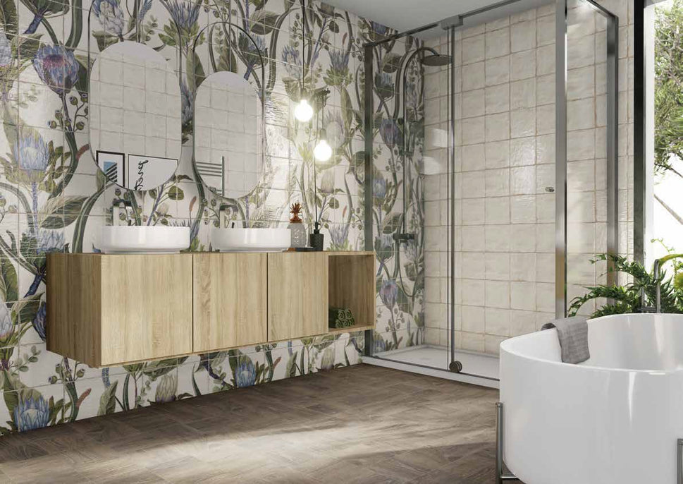 Carrelage Fresque Murale Decor Fleuri Protea 120x120 cm de Mainzu