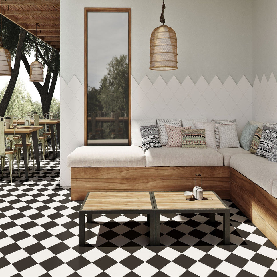 Carrelage Effet Carreau de Ciment Doria White 20x20 cm de Dune