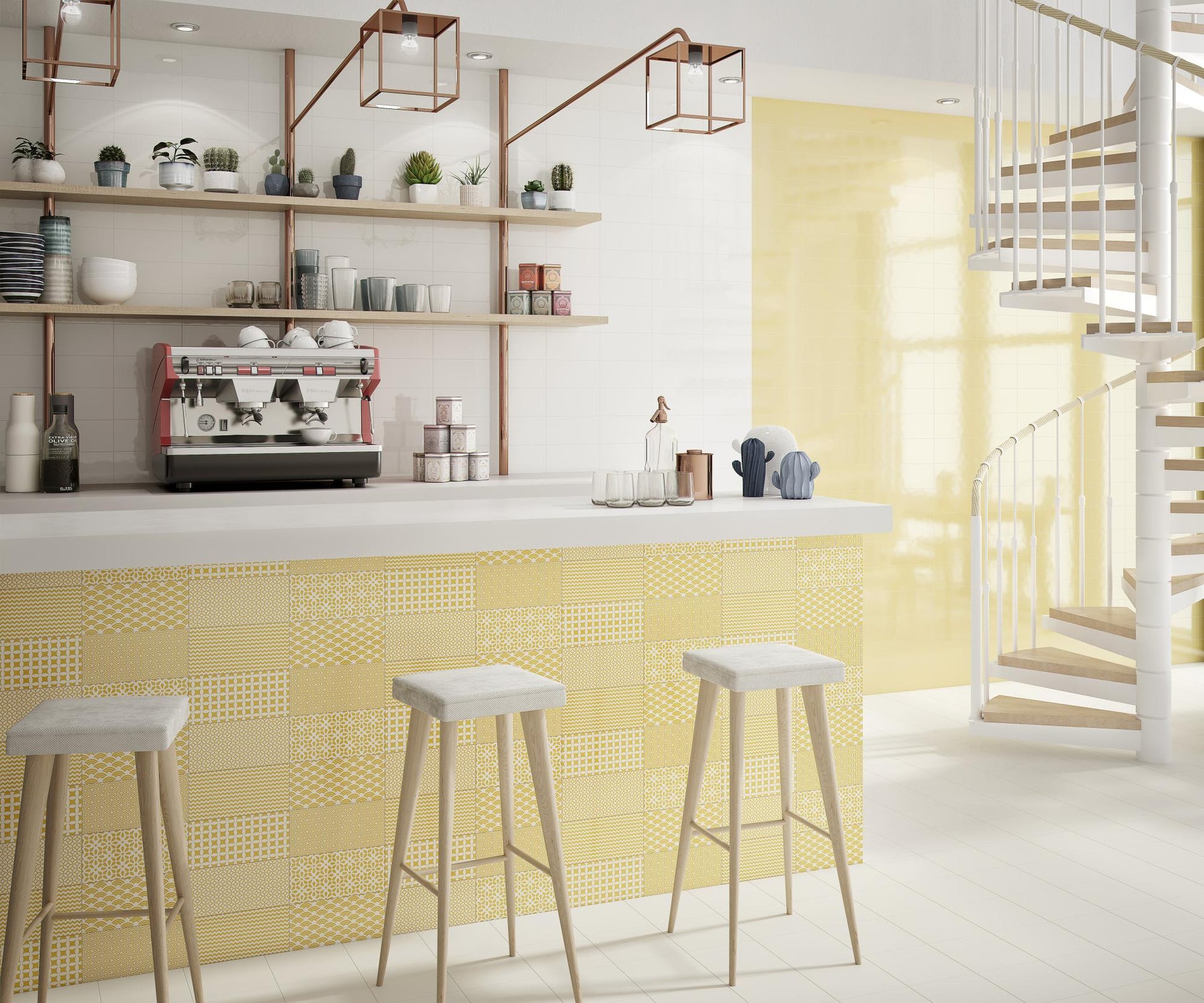 Carrelage Effet Carreau de Ciment Doria White 20x20 cm de Dune