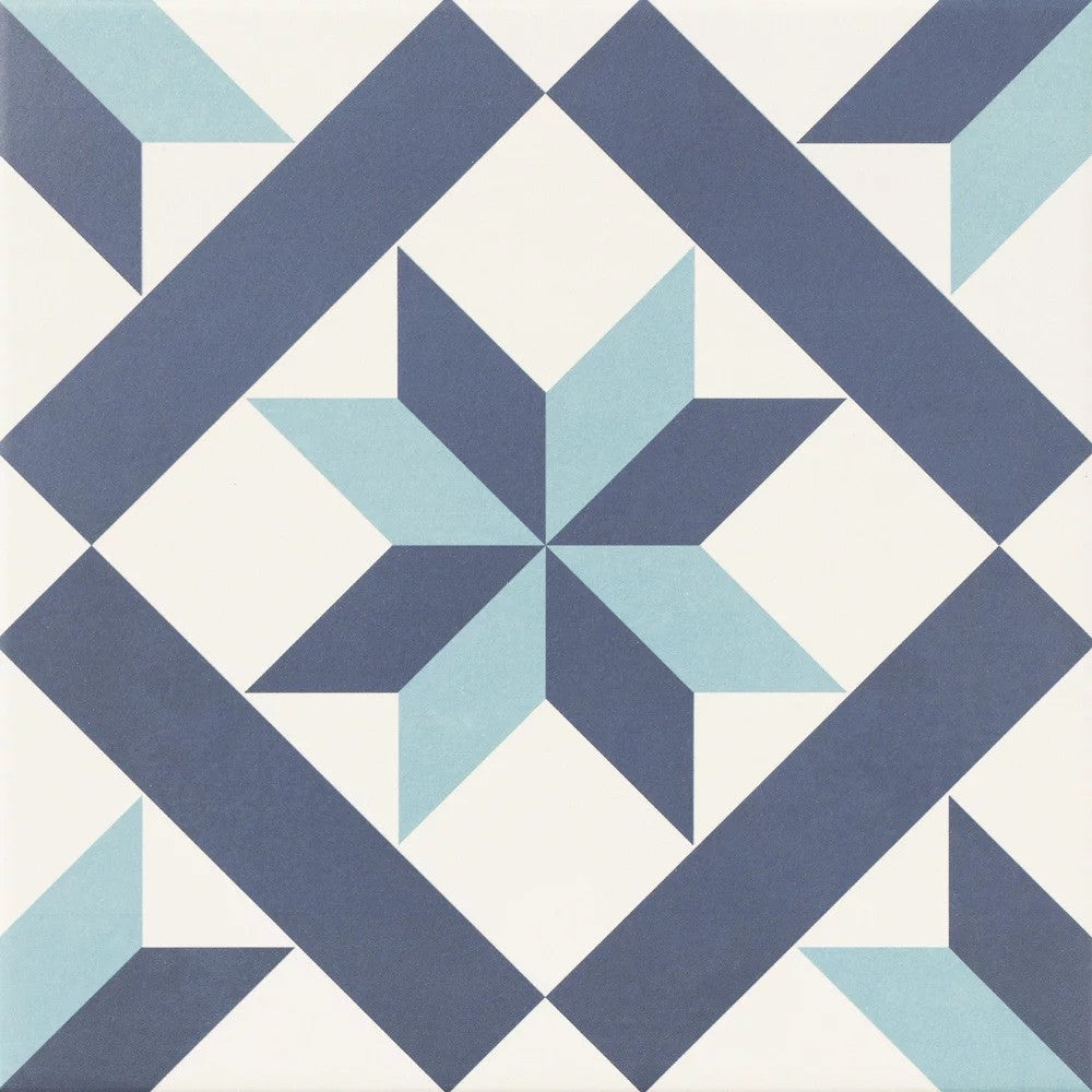 Carrelage Effet carreaux de ciment Hanoi Star Blue 33x33 cm de Realonda