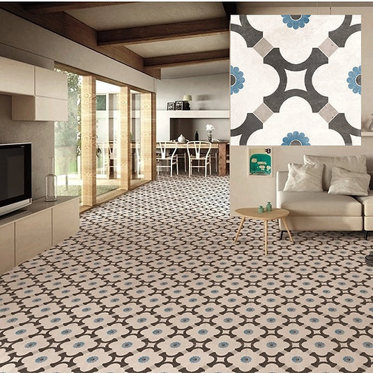 Carrelage Effet carreau de ciment Hydraulic Henley Cold 15x15 cm