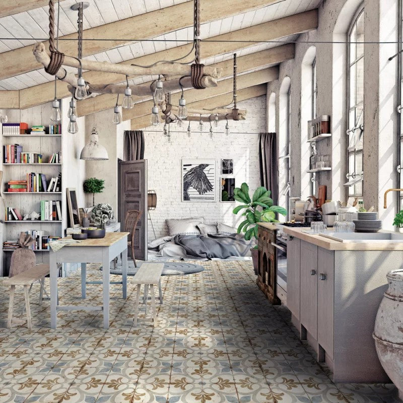 Carrelage Effet Carreau de ciment Loft Floor Aurora 20x20 cm de Nanda Tiles