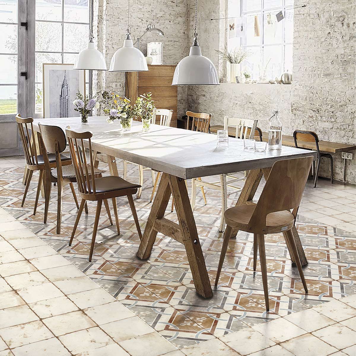 Carrelage Effet Carreau Ciment Loft Floor Parma 20x20 cm de Nanda Tiles
