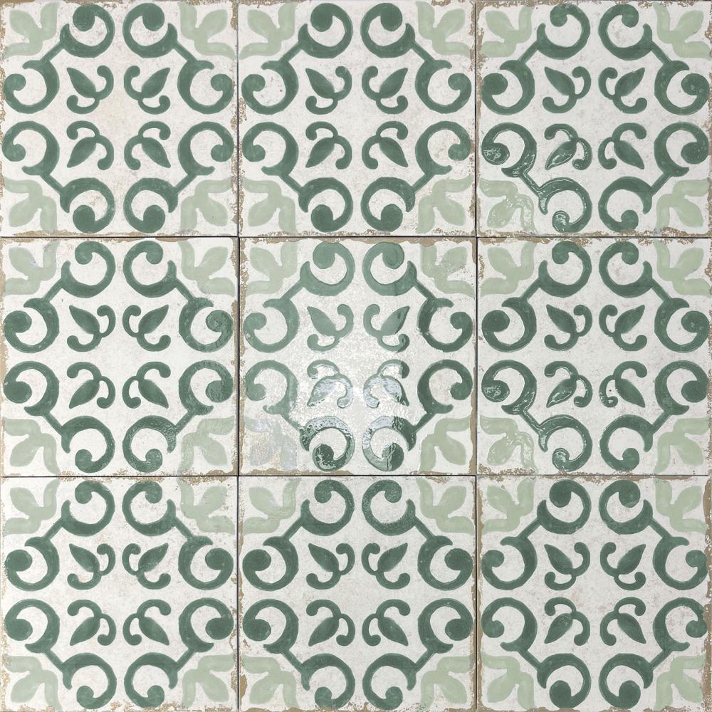 Carrelage Effet Carreau de Ciment Mareny Verde 20x20 cm de Dune