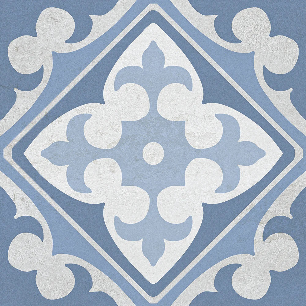 Carrelage Effet Carreau de Ciment Monserrate Bleu 33,5 x 33,5 cm