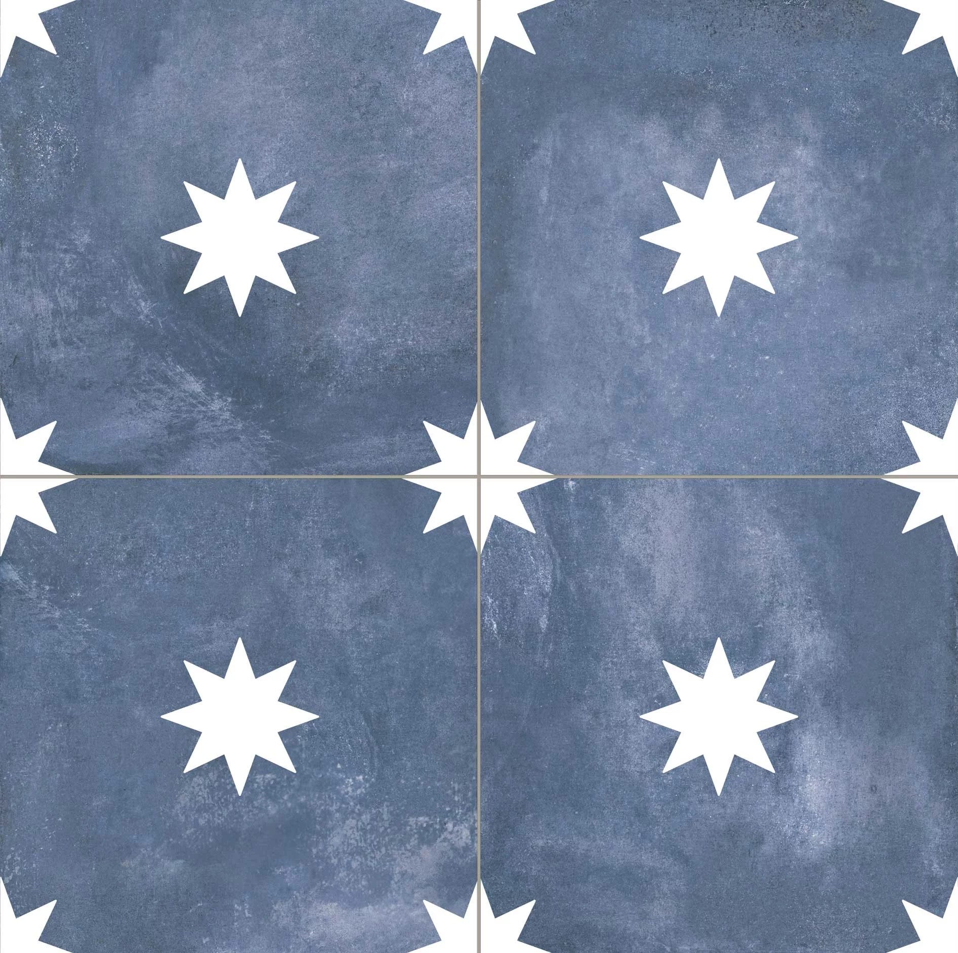Carrelage Effet Carreau de ciment Star Navy 44x44 cm de Realonda