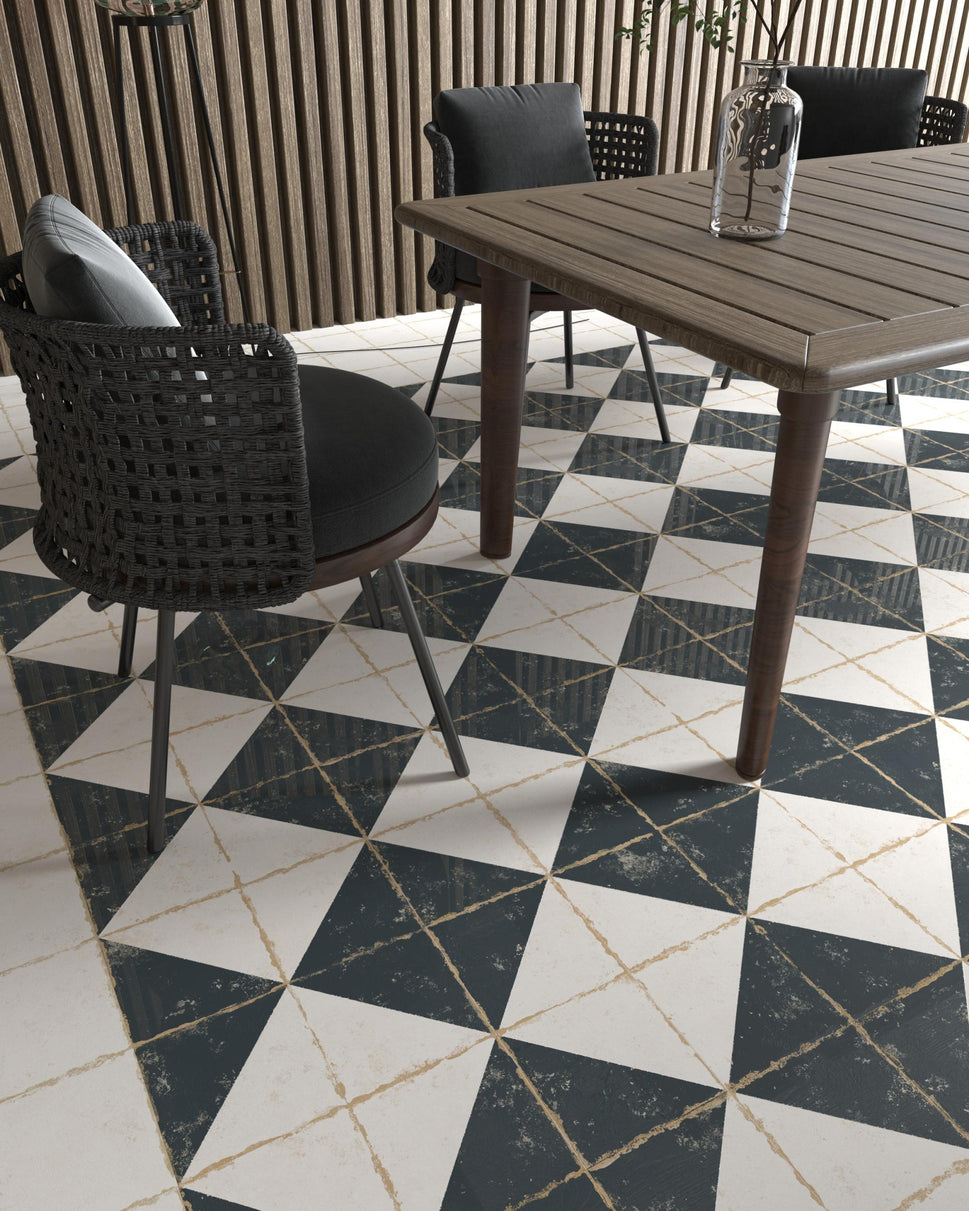 Carrelage Effet Carreau de Ciment Vieilli Cabanyal Marengo 20x20 cm de Dune