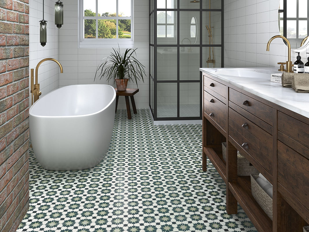 Carrelage Effet Carreau de ciment Infusion Amparo 20x20 cm de Mainzu