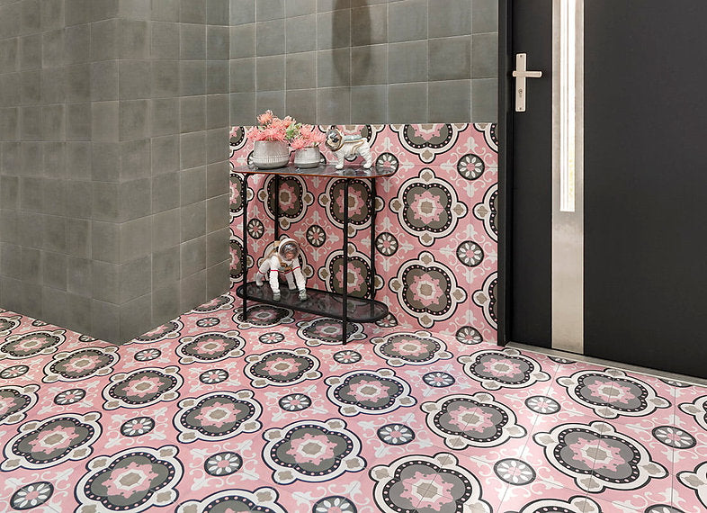 Carrelage Effet Carreau de Ciment Barcelona Rosa 20x20 cm de Mainzu