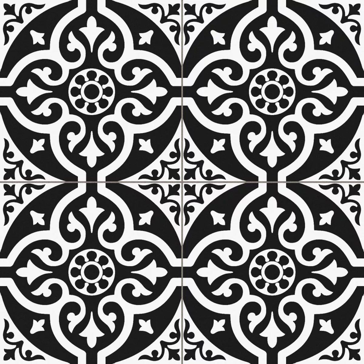Carrelage Effet Carreau De Ciment Pre Chester Black 45x45 cm de Prissmacer