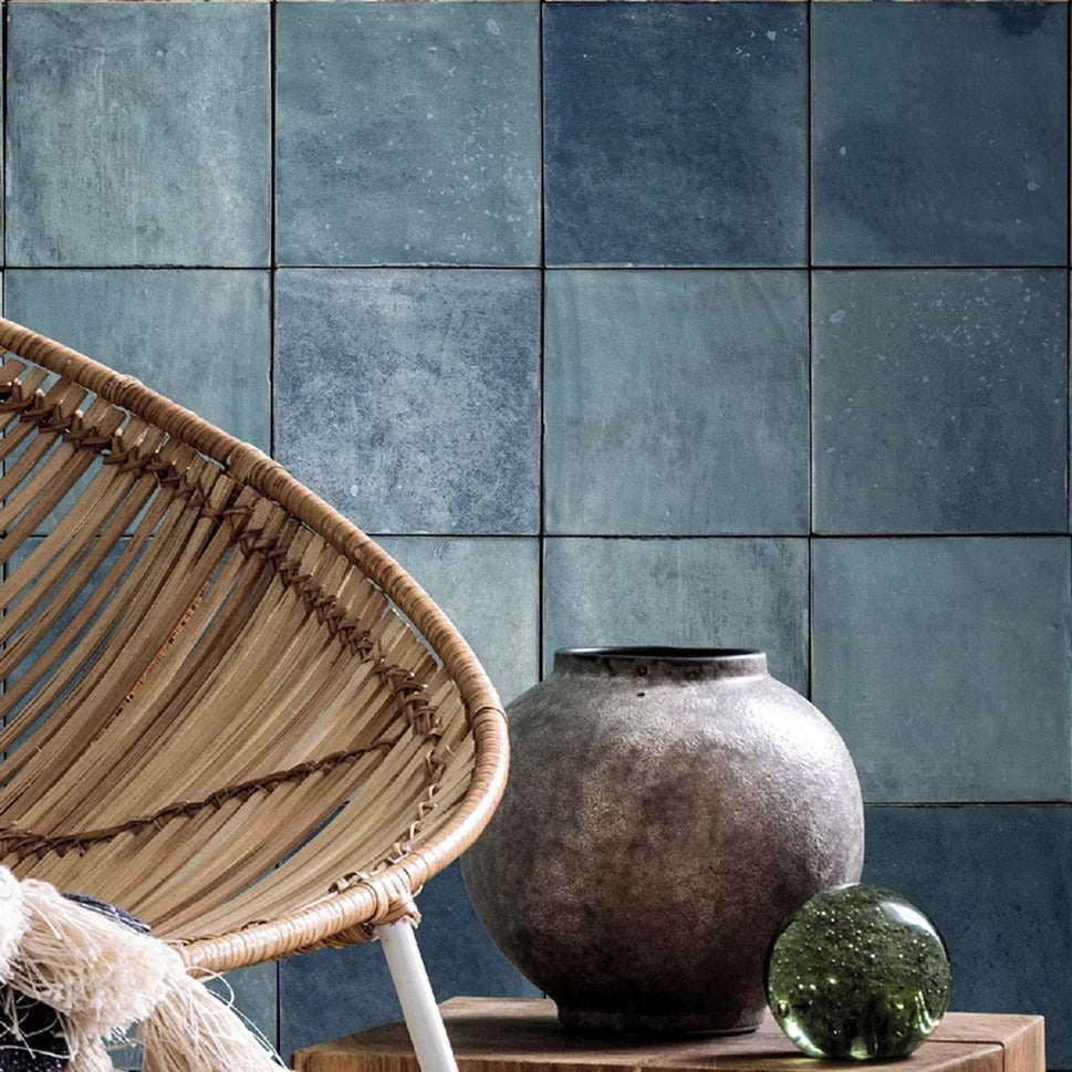 Carrelage Effet Carreau Ciment Marlow True Turquoise 11,5x11,5 cm de Nanda Tiles