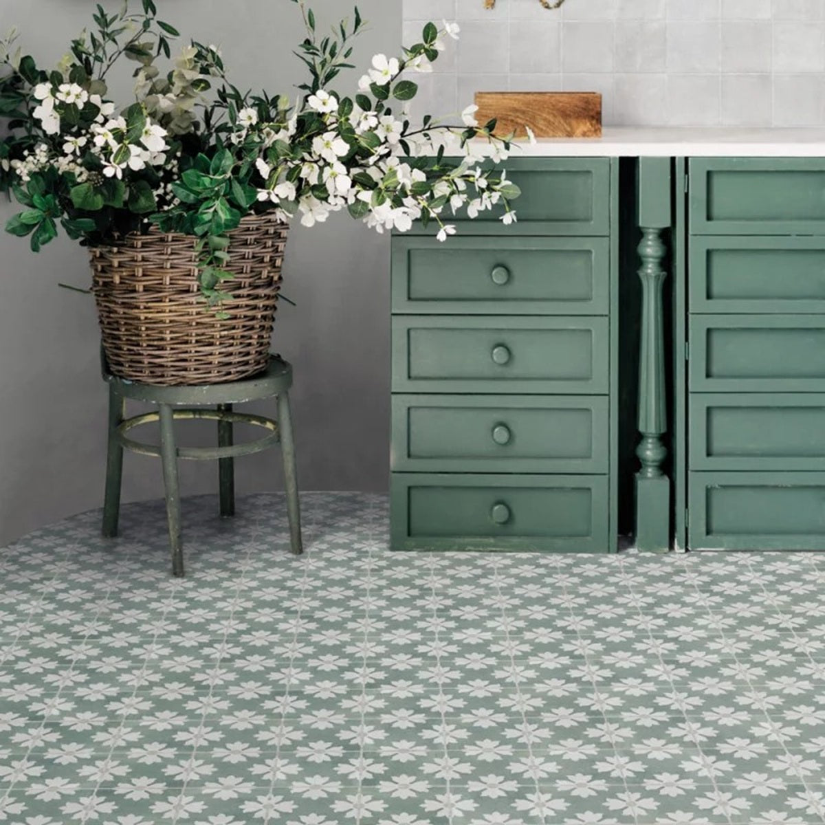 Carrelage Effet Carreau de ciment Marlow Zoe 11,5x11,5 cm de Nanda Tiles