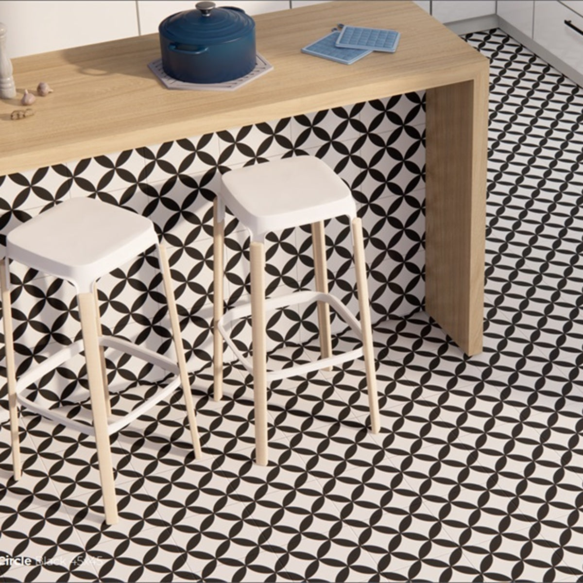 Carrelage Effet Carreau De Ciment Pre Circle 45x45 cm de Prissmacer
