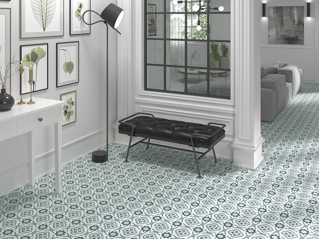 Carrelage Effet Carreau de ciment Infusion Nazare 20x20 cm de Mainzu