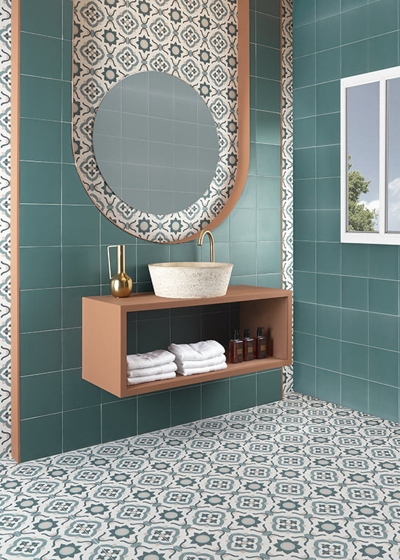 Carrelage Effet Carreau de ciment Infusion Nazare 20x20 cm de Mainzu