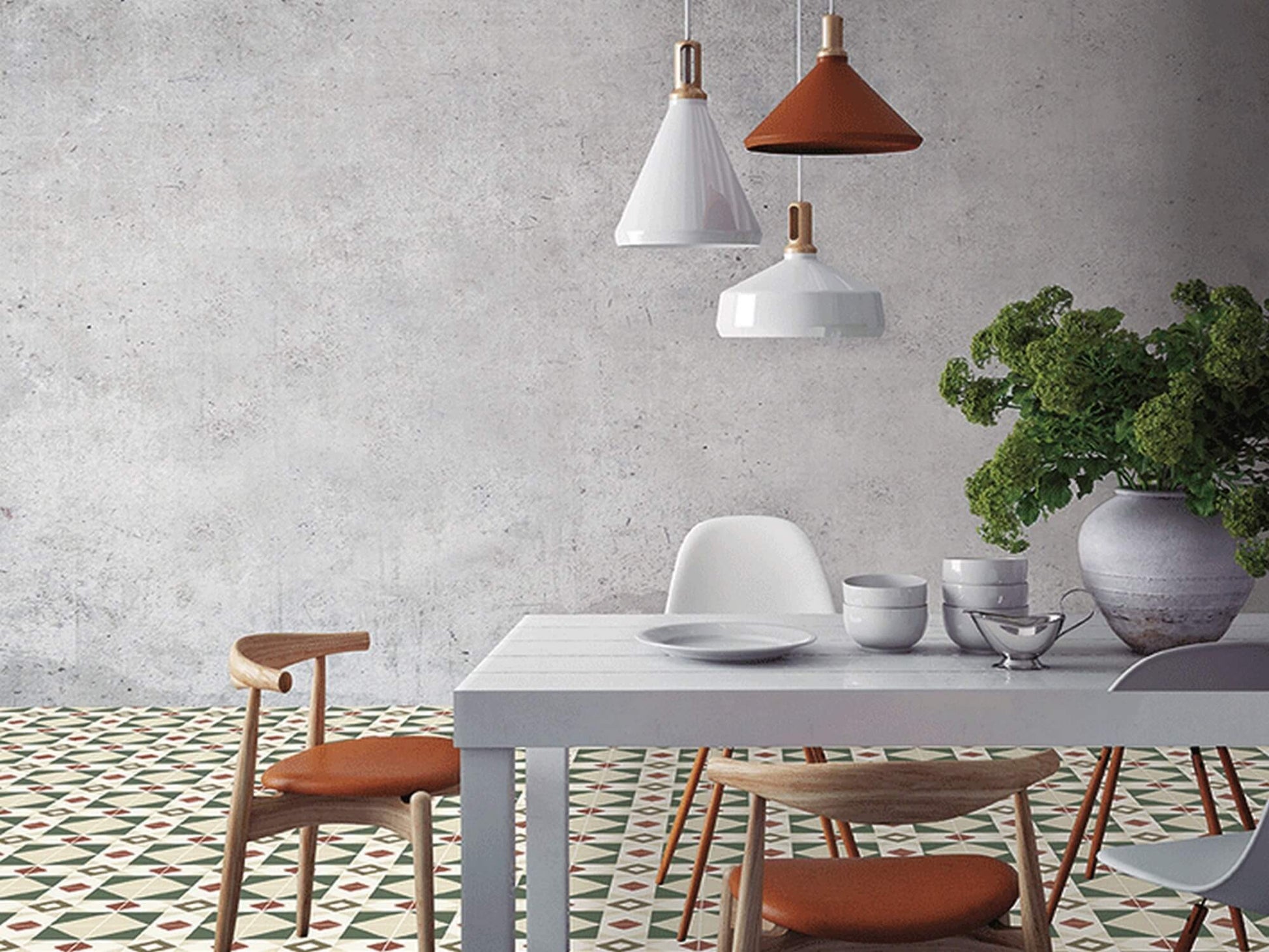Carrelage Effet Carreau de Ciment Kompas Lex 20x20 cm de Nanda Tiles