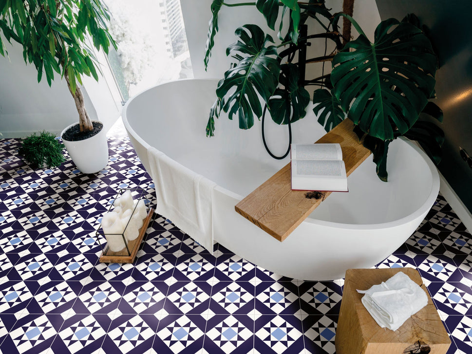 Carrelage Effet Carreau de Ciment Kompas Medi 20x20 cm de Nanda Tiles