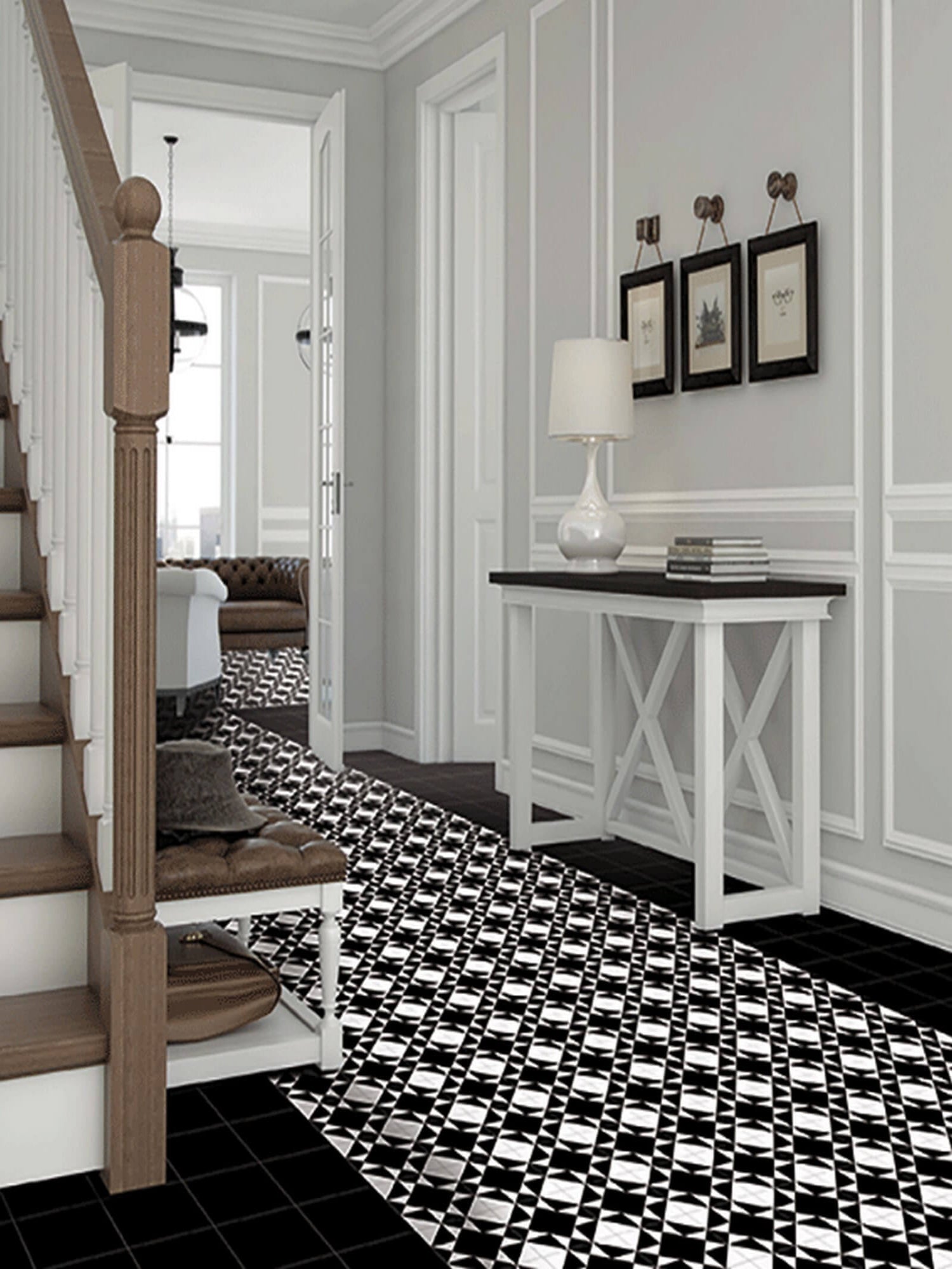 Carrelage Effet Carreau de Ciment Kompas Venet 20x20 cm de Nanda Tiles
