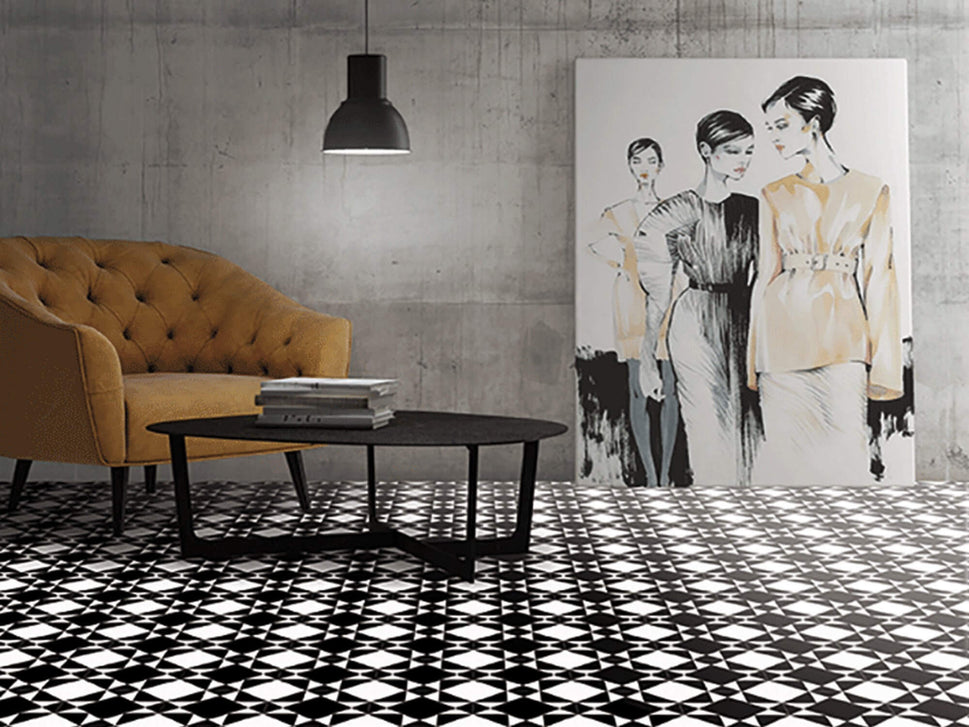 Carrelage Effet Carreau de Ciment Kompas Venet 20x20 cm de Nanda Tiles