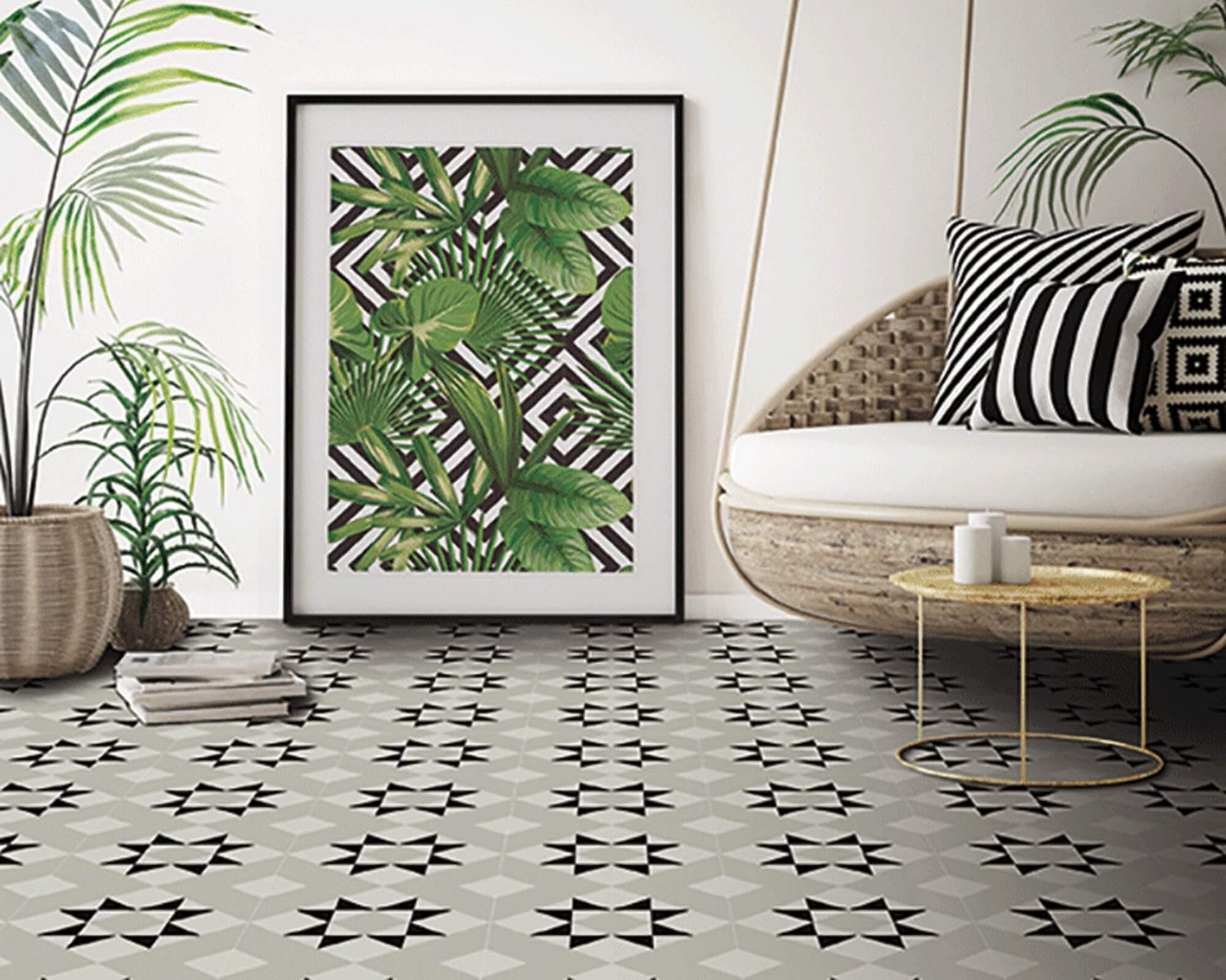 Carrelage Effet Carreau de Ciment Kompas Vita 20x20 cm de Nanda Tiles