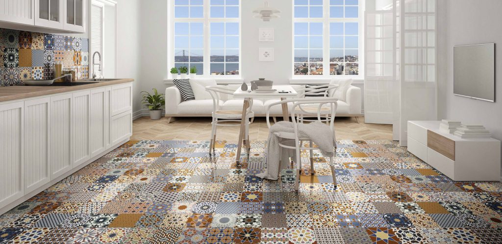 Carrelage Effet Carreau de Ciment Marrakech Colour 44x44 cm de Realonda