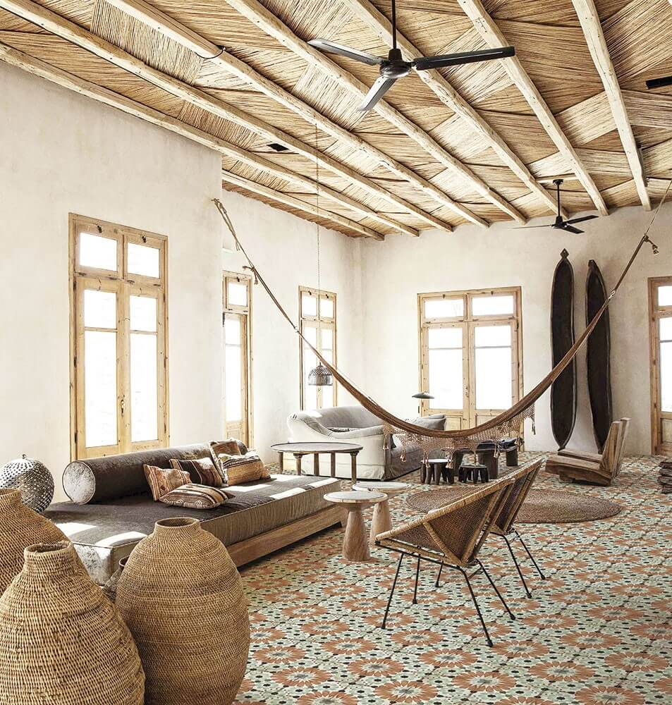 Carrelage Effet Carreau de Ciment Vieilli Sylvania 20x20 cm de Nanda Tiles