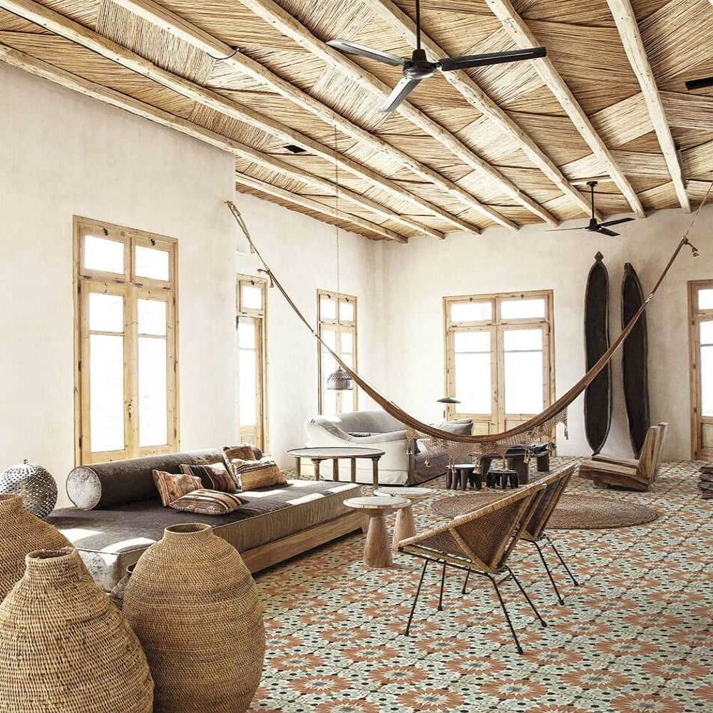 Carrelage Effet Carreau de Ciment Vieilli Loft Floor Sylvania 20x20 cm de Nanda Tiles