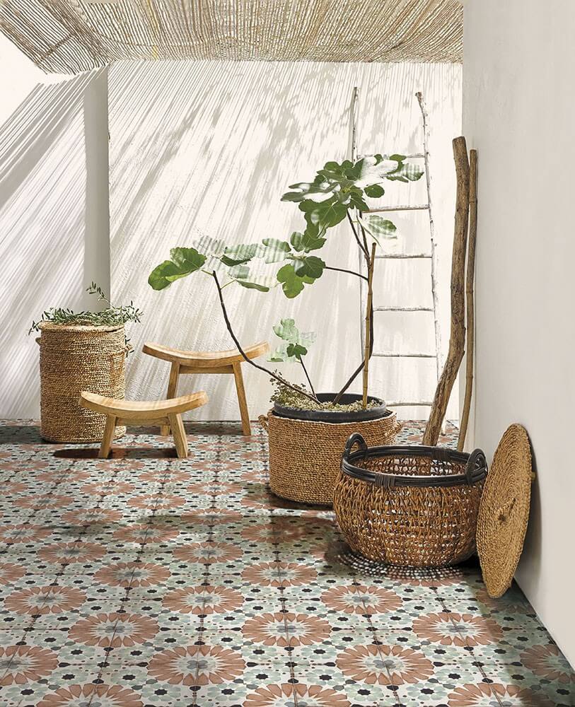 Echantillon carrelage Effet Carreau de Ciment Vieilli Sylvania 20x20 cm