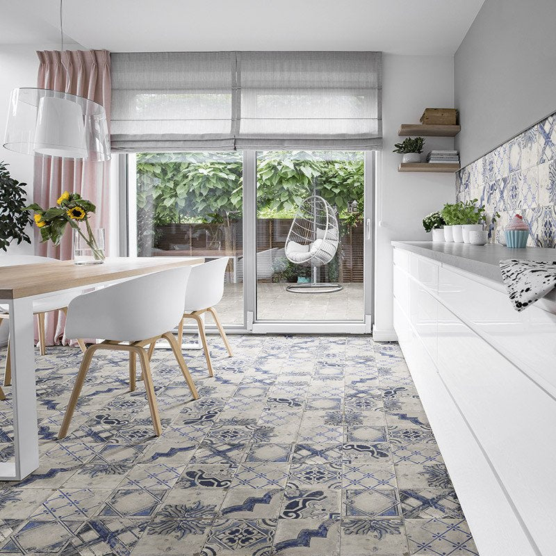 Carrelage Effet carreaux de ciment vieilli Canaletto Bianco 20x20 cm de Mainzu