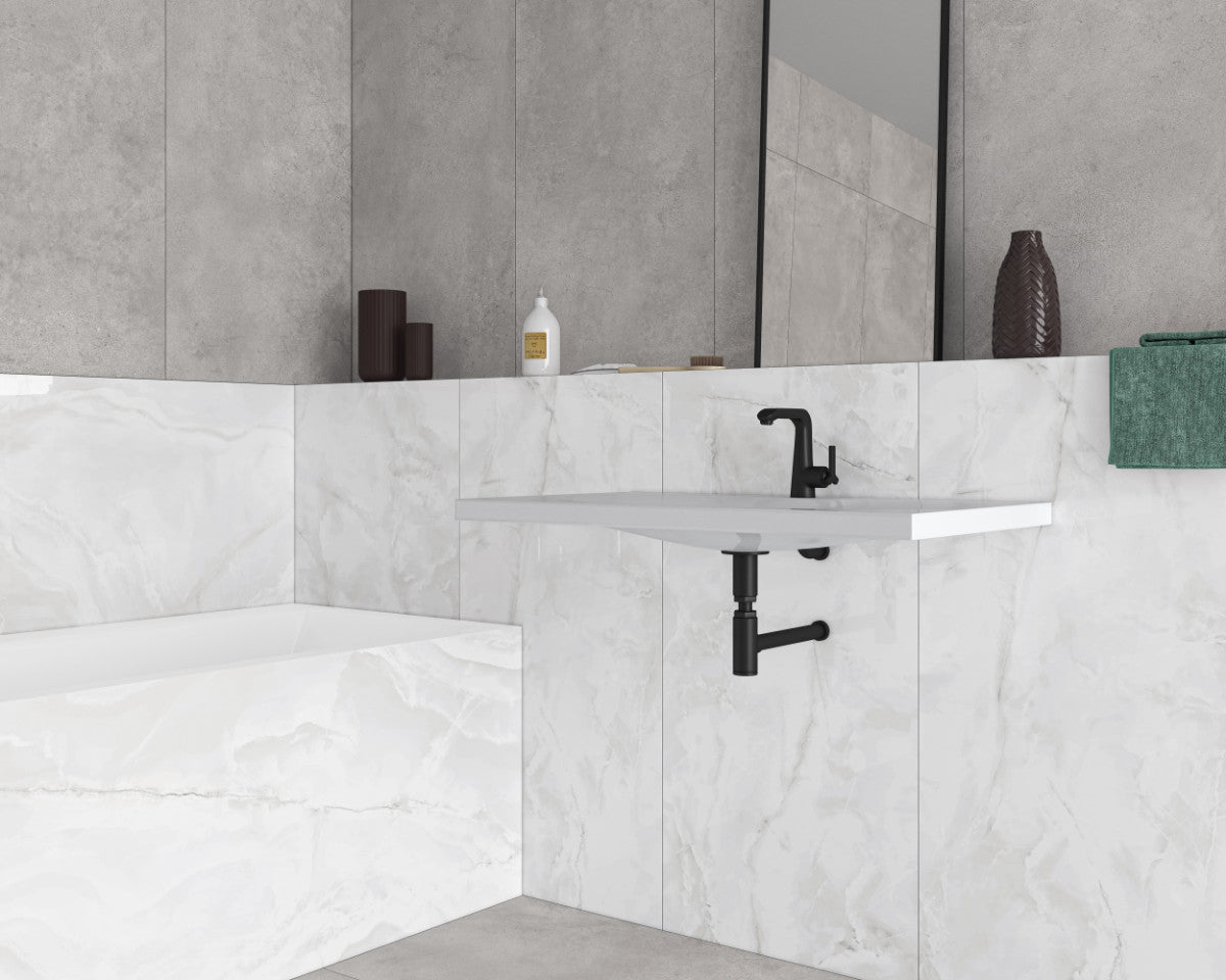 Carrelage Effet Marbre Eternal White Brillant 60x60 cm de Ecoceramic