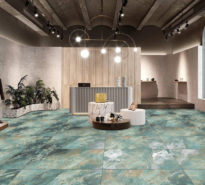 Carrelage Effet Marbre Resin Green Mat 60x120 cm