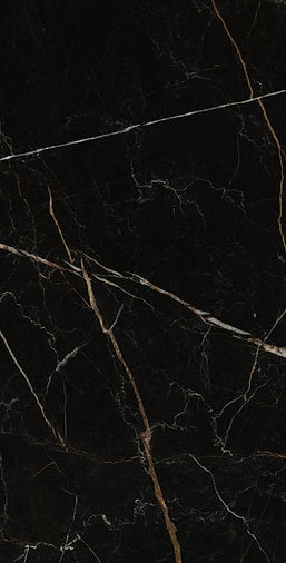 Carrelage Effet Marbre Rider Nero Poli Brillant 60x120 cm