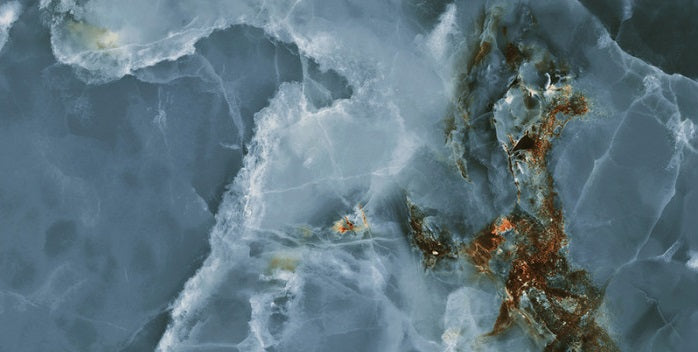 Carrelage Effet Marbre Iceland Navy poli Brillant 60x120 cm de Ecoceramic