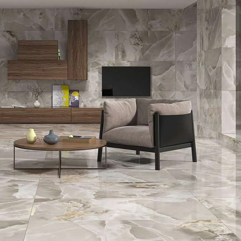 Carrelage Effet Marbre Iceland Topaz poli Brillant rectifie 60x120 cm de Ecoceramic