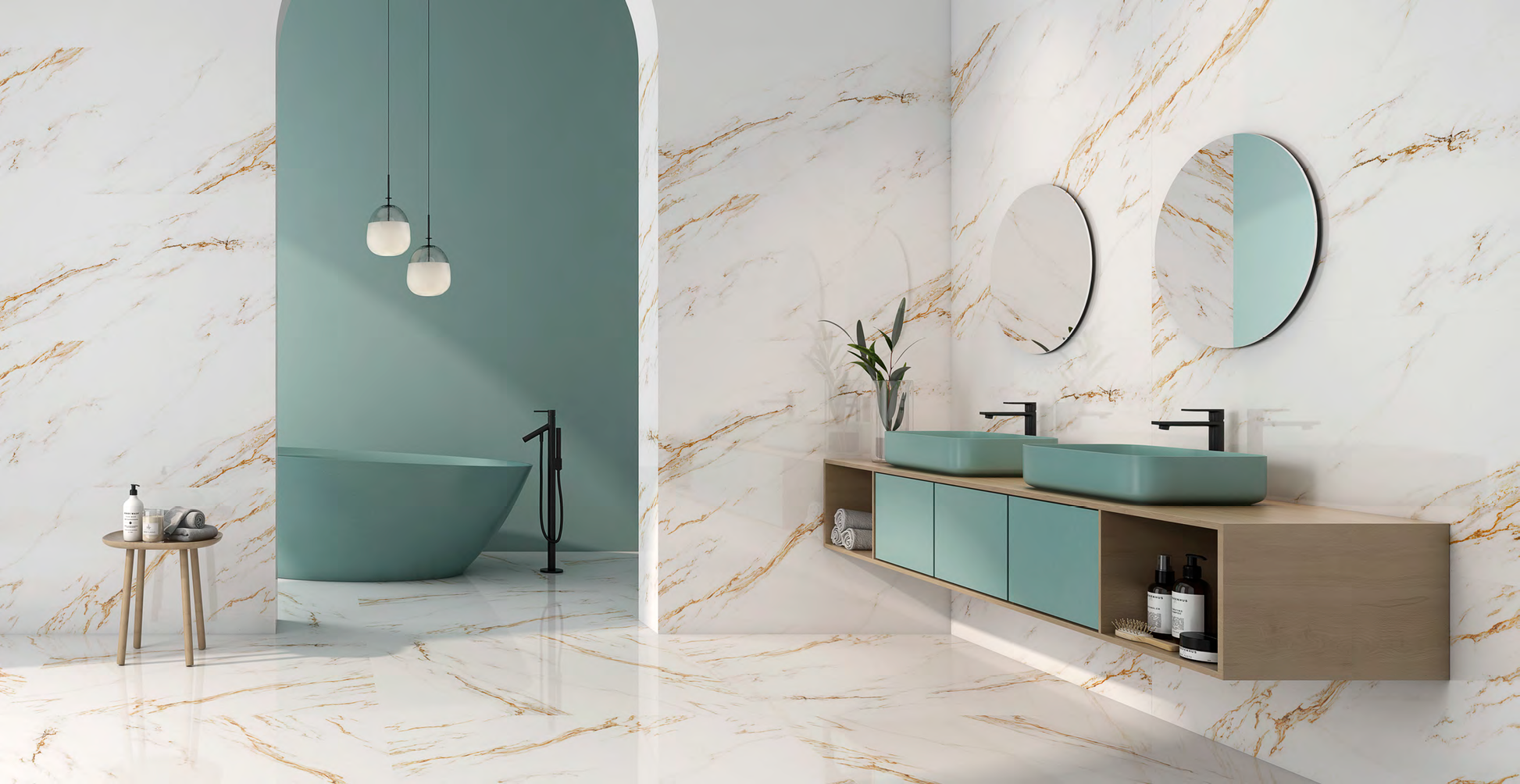 Carrelage Effet Marbre Blanc Royal Gold 60x120 cm