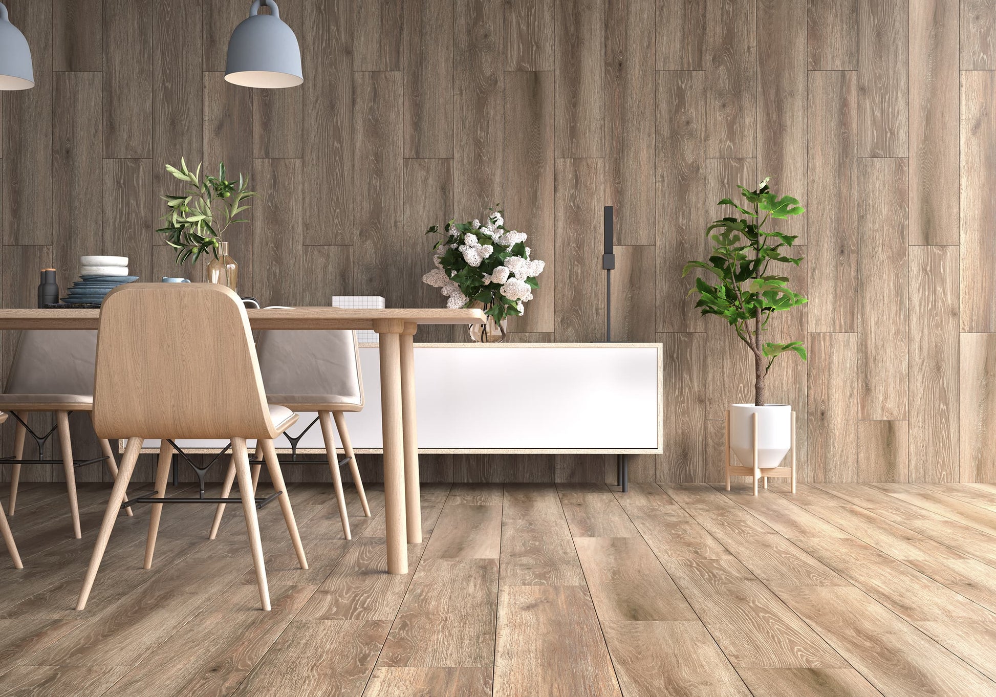 Carrelage Effet Parquet Borneo Taupe 23x120 cm de Ecoceramic