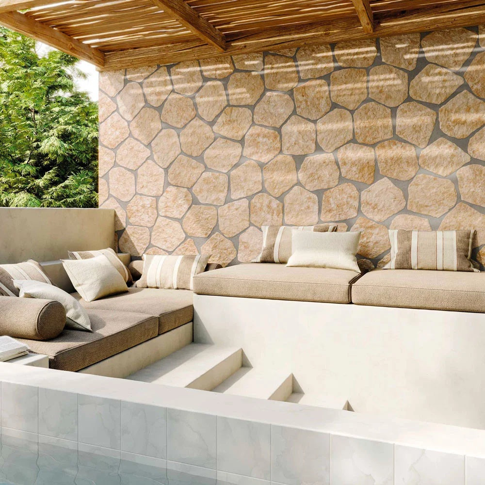 Carrelage Effet Pierre Cuzco Beige 28,5x33 cm de Realonda