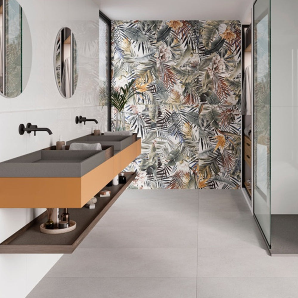 Carrelage Mural Fleuri Rectifie Decor Gala 60x120 cm