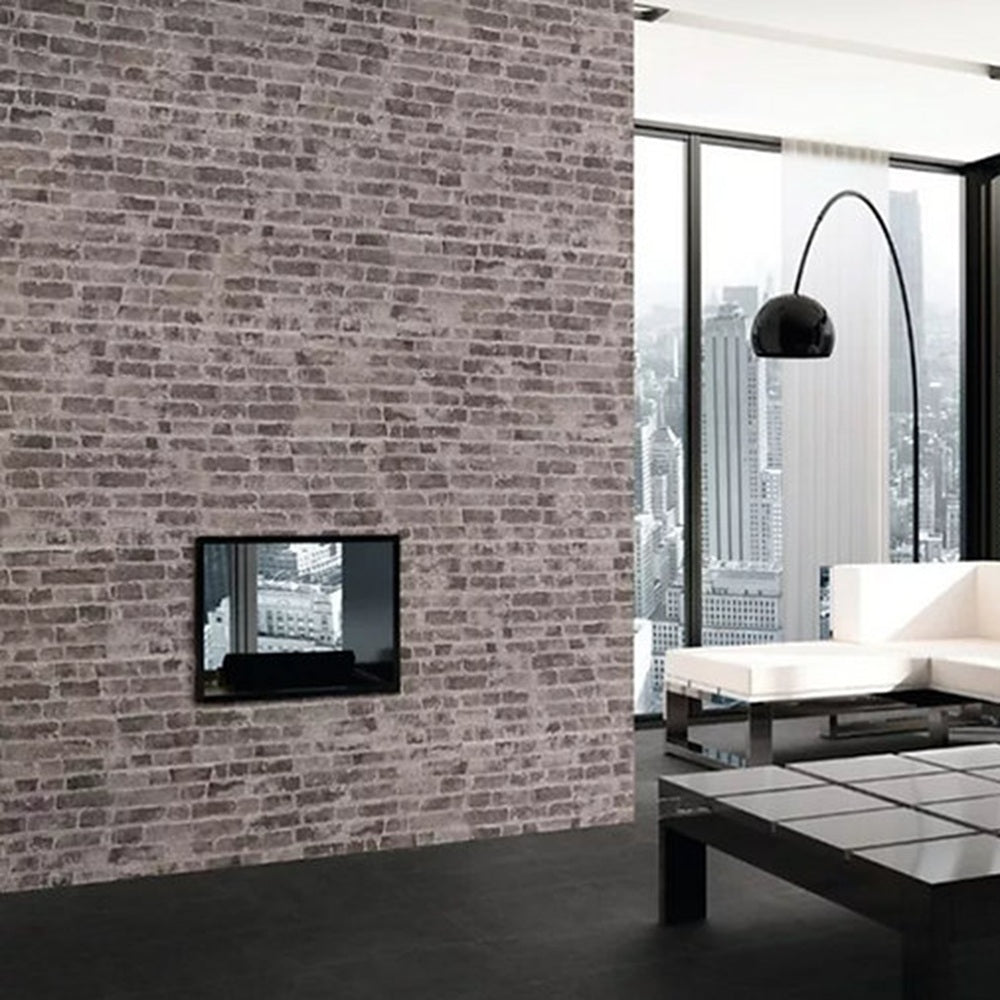 Carrelage Parement Mural Effet Pierre Brique Manhattan Charcoal 31x56 cm de Realonda
