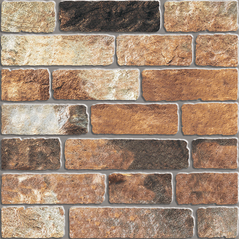 Carrelage Terrasse Effet Pierre Pave Bussaco Marron 33,5 x 33,5 cm