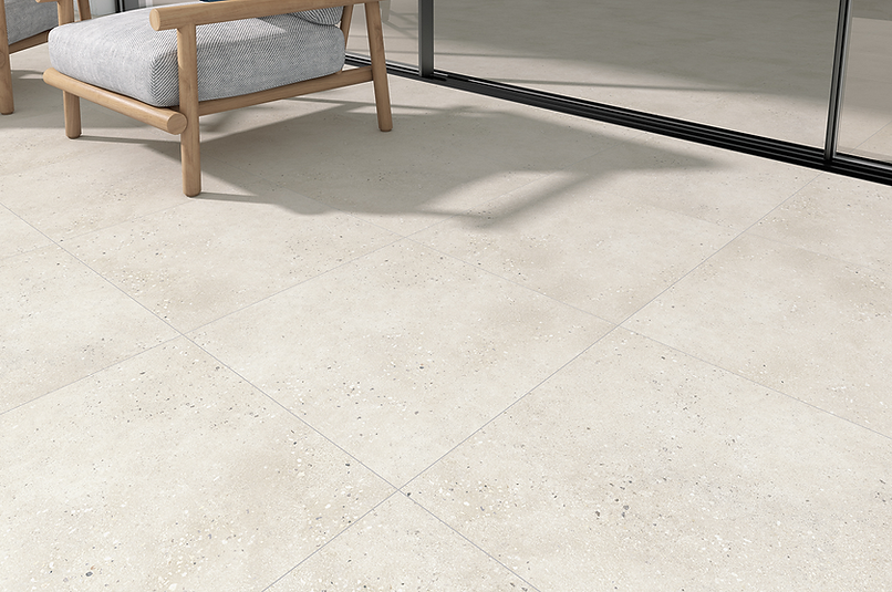 Carrelage Effet Pierre rectifie Retro Bone 60x60 cm de Cinca