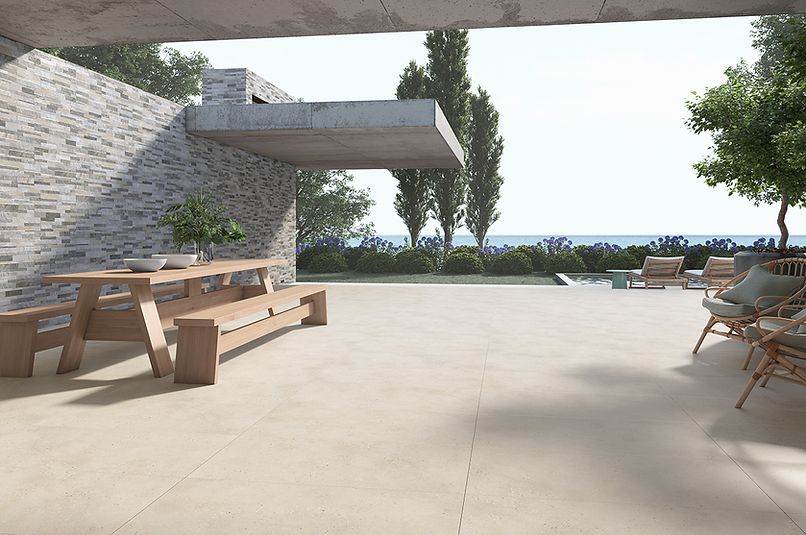 Carrelage Effet Pierre rectifie Retro Sand 60x60 cm de Cinca