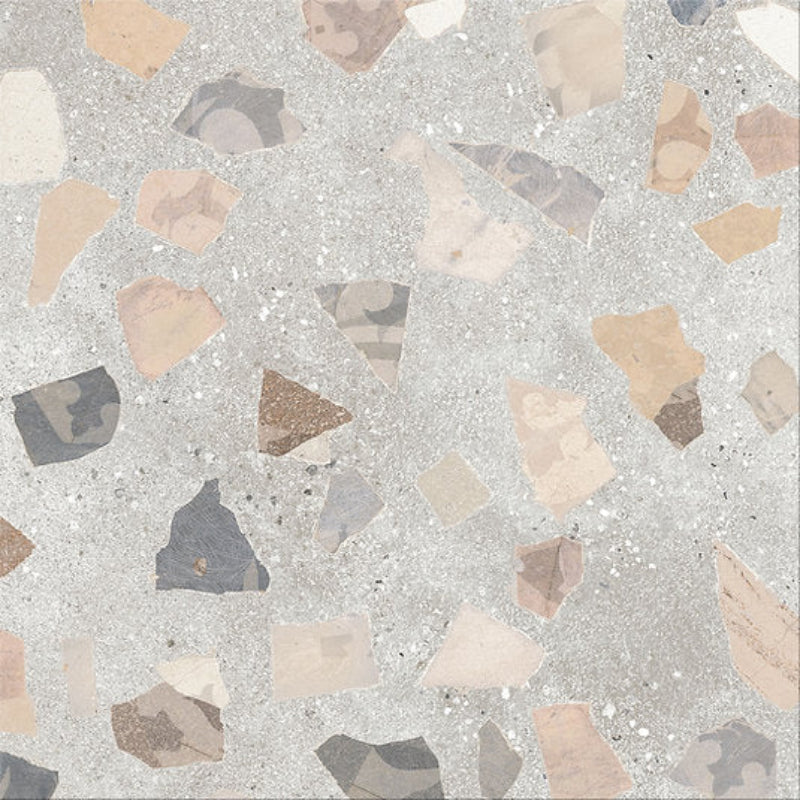 Carrelage Effet Terrazzo rectifie Retro Grey 60x60 cm de Cinca
